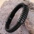 Lederarmband herren schwarz uniqal